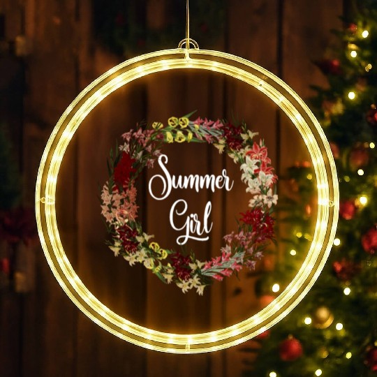 Summer Girl Gladious Flower Leo Zodiac Born In Aug LED Christmas Window Lights