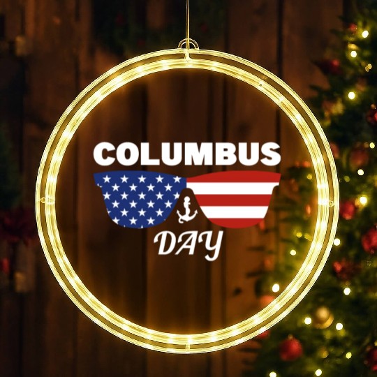 Columbus Day Glasses America LED Christmas Window Lights