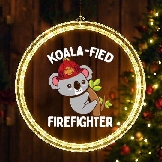 Koalafied Night Shift Firefighter Fire Hose Mask LED Christmas Window Lights