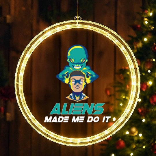 Alien Extraterrestrial Area 51 UFO Space Geek Gift LED Christmas Window Lights