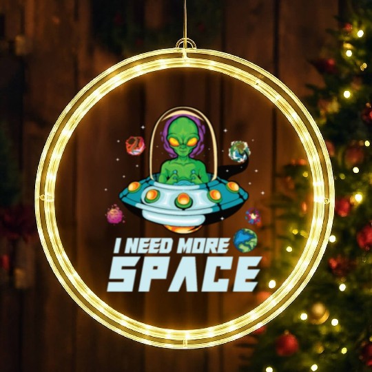 Alien Extraterrestrial Area 51 UFO Space Geek Gift LED Christmas Window Lights
