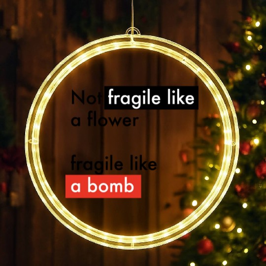 Feminism - Fragile like a bomb - Frida Kahlo LED Christmas Window Lights