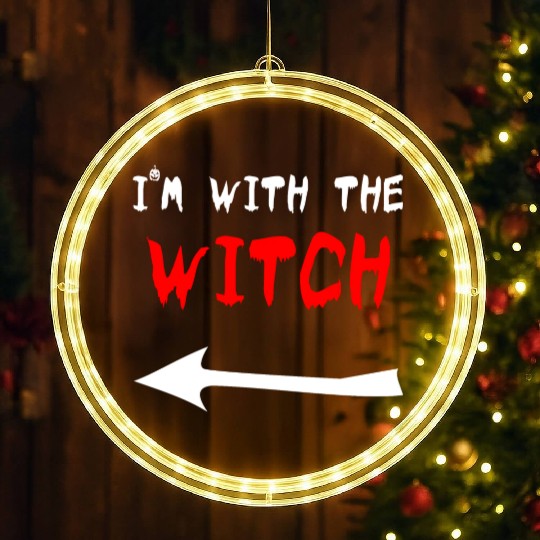 Halloween I'm with the Witch trick or treat couple LED Christmas Window Lights