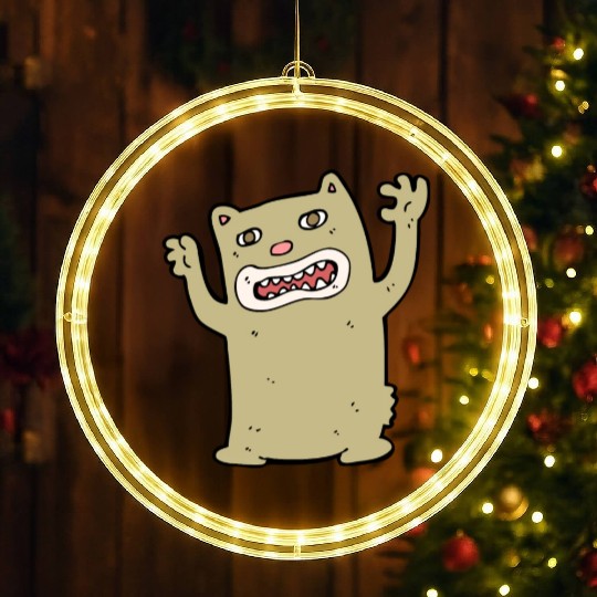 funny catzilla, cat lover LED Christmas Window Lights