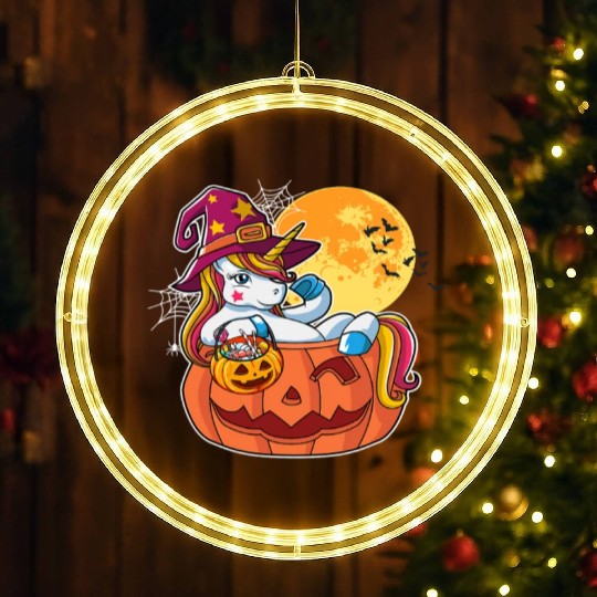 Halloween Unicorn Pony Trick Or Treat Halloween LED Christmas Window Lights