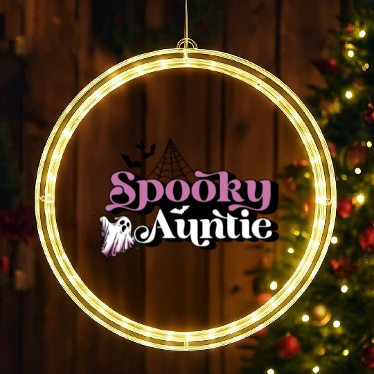 Cute Spooky Auntie Halloween Aunt LED Christmas Window Lights
