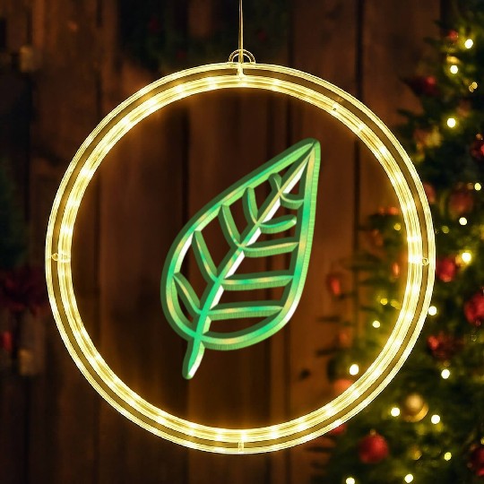 leaf green icon nature LED Christmas Window Lights