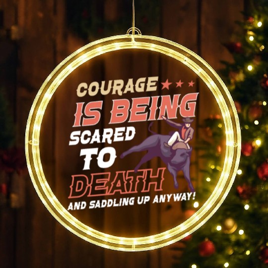 Rodeo Bull Riding Livestock Show Farmer Cattle LED Christmas Window Lights