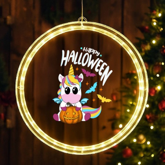 Bat Unicorn - Happy Halloween LED Christmas Window Lights