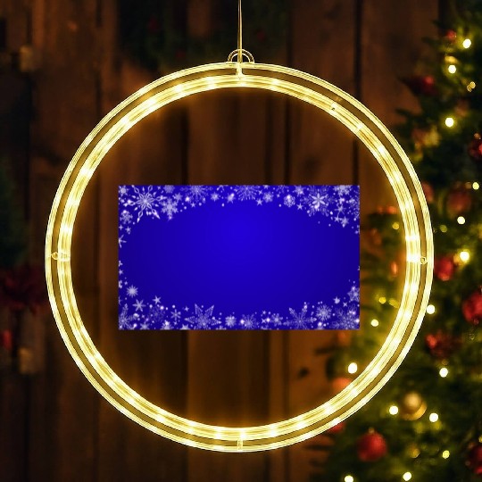 Modern Navy Blue Snowflakes Pattern LED Christmas Window Lights