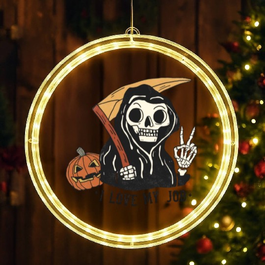I Love my job grim reaper LED Christmas Window Lights