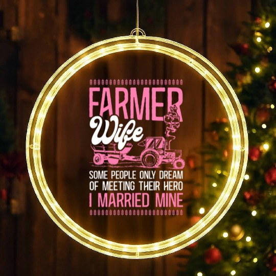 Farming Farmer Wife Tractor Farmer LED Christmas Window Lights