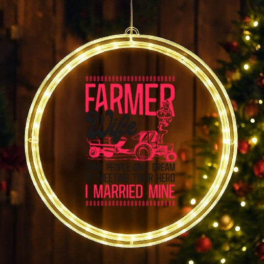 Farming Farmer Wife Tractor Farmer LED Christmas Window Lights