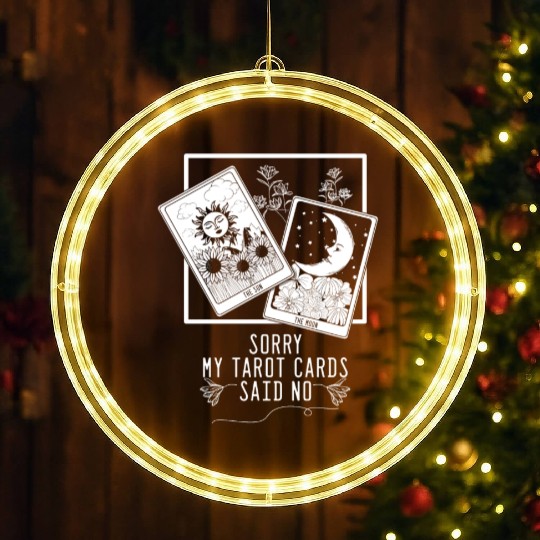 Gothic Moon Sun Tarot Card Said No Halloween LED Christmas Window Lights