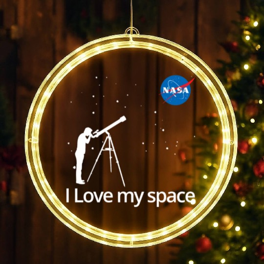 NASA I Love My Space Telescope Galaxy LED Christmas Window Lights