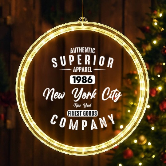 New York City Born In 1986 Vintage Birthday LED Christmas Window Lights