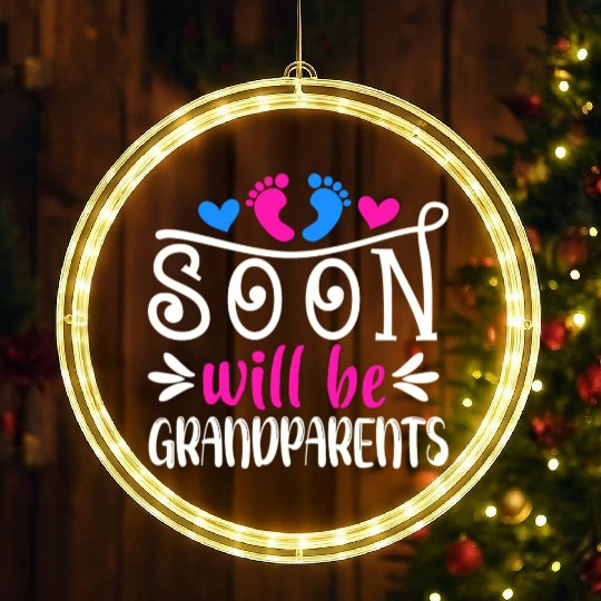 We Will Soon Become Grandparents, Be Grandparents LED Christmas Window Lights