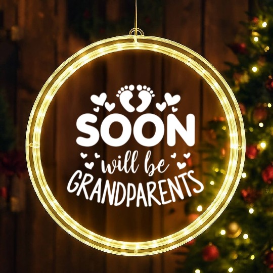We Will Soon Become Grandparents, Be Grandparents LED Christmas Window Lights
