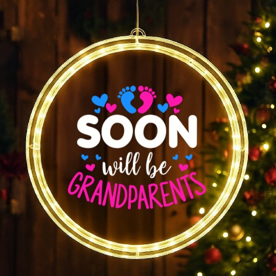 We Will Soon Become Grandparents, Be Grandparents LED Christmas Window Lights