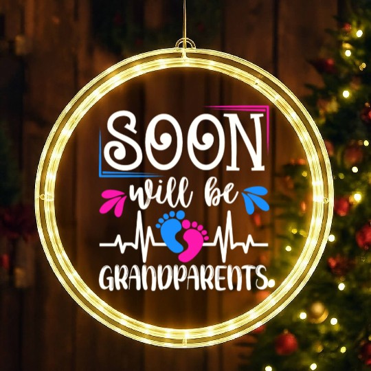 We Will Soon Become Grandparents, Be Grandparents LED Christmas Window Lights