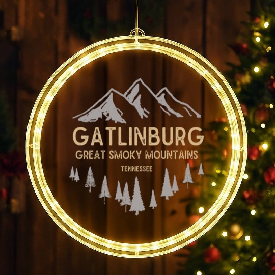 Gatlinburg Tennessee Great Smoky Mountains Vintage LED Christmas Window Lights