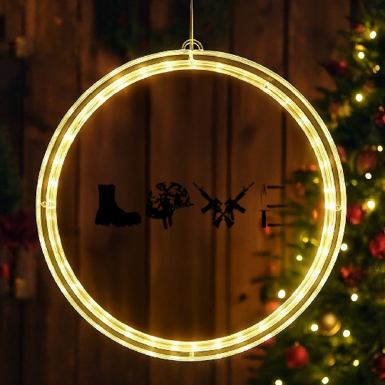 Love Military Veteran LED Christmas Window Lights