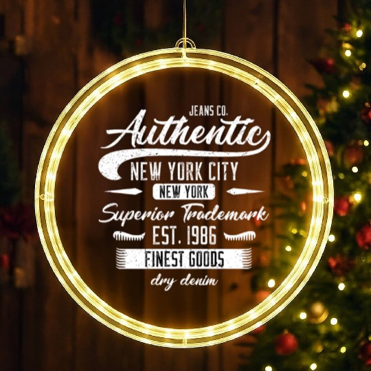 New York City Born In 1986 Vintage Birthday LED Christmas Window Lights