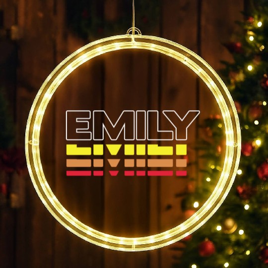 Emily First Name Funny Vintage Sunset Emily LED Christmas Window Lights