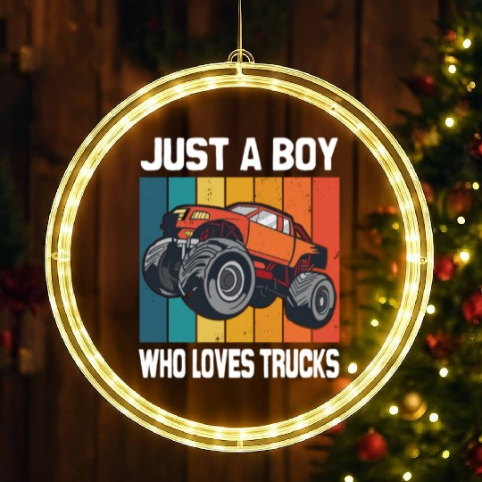 Just a Boy who loves Trucks LED Christmas Window Lights