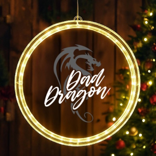 Dad Dragon - Father's Day Dragon Lover Mythical LED Christmas Window Lights