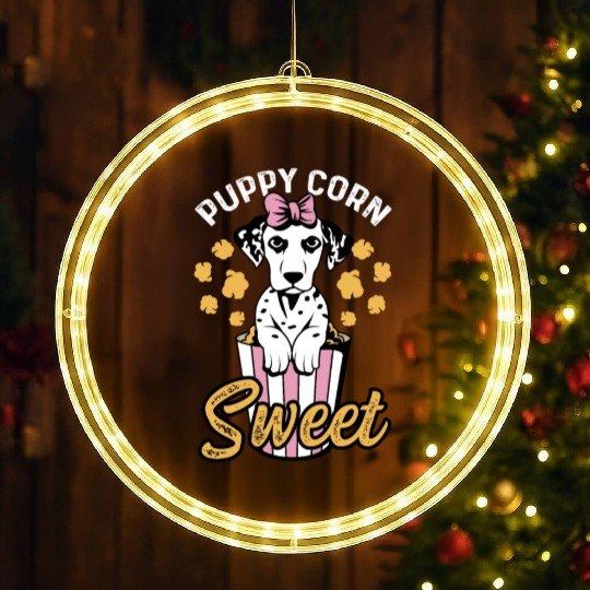 Puppy Corn Sweet Dalmatian Mom Gift LED Christmas Window Lights