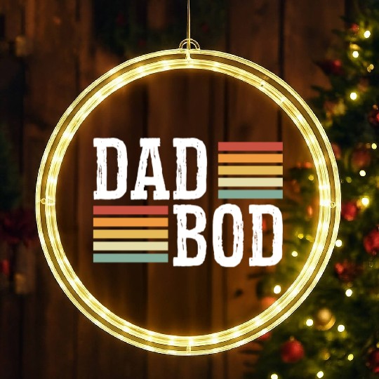 Dad Bod - Funny Chubby Father Prank Surprise LED Christmas Window Lights