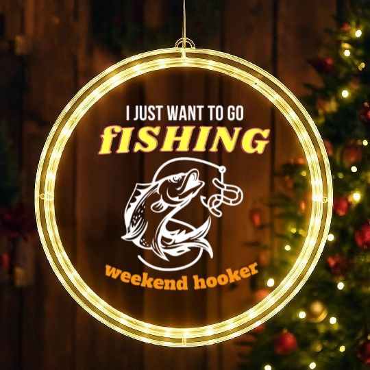 Fishing Lifestyle weekend hooker LED Christmas Window Lights