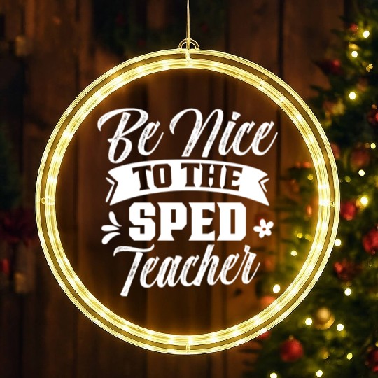 Be Nice To The Sped Teacher Cute Special Education LED Christmas Window Lights