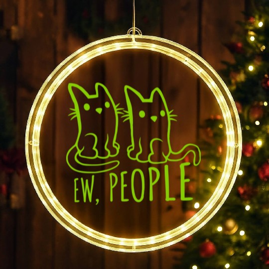 pet cats ew people LED Christmas Window Lights