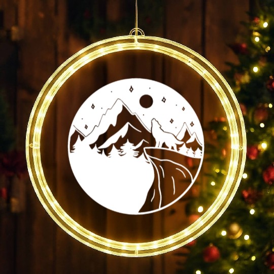 Wolf on the Mountain LED Christmas Window Lights