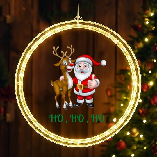 Rudolph the red nose reindeer with Santa LED Christmas Window Lights