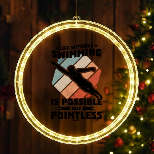 Swimming lifeguard swimming course outdoor pool gi LED Christmas Window Lights