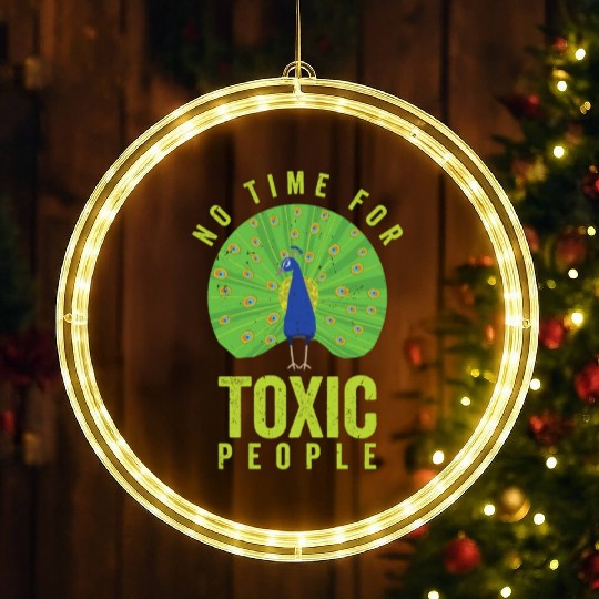 Peacock Positivity Peacock Fan Toxic People Nature LED Christmas Window Lights