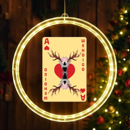 Folk Creature Card Wendigo Halloween Cryptid LED Christmas Window Lights