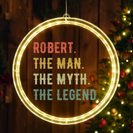 Robert First Name The Man The Myth The Legend LED Christmas Window Lights