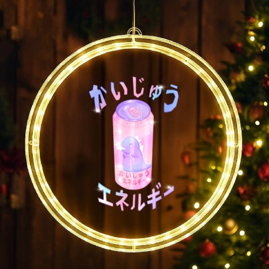 Kaiju Energy Drink | Funny Monster Japanese Art LED Christmas Window Lights