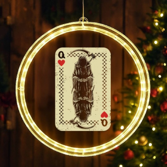 Santa Muerte Calavera Mexico Skeleton Poker Card D LED Christmas Window Lights