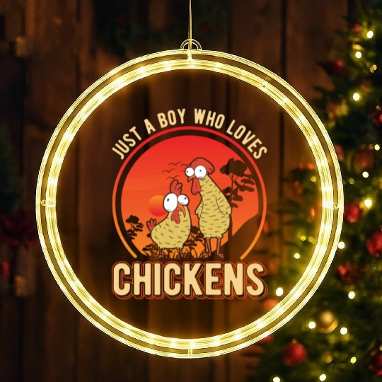 Chickens Young Chicks Chicken Coop LED Christmas Window Lights