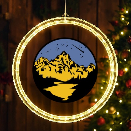 Nature Lover Midnight Sky Hiking Camping Outdoor LED Christmas Window Lights