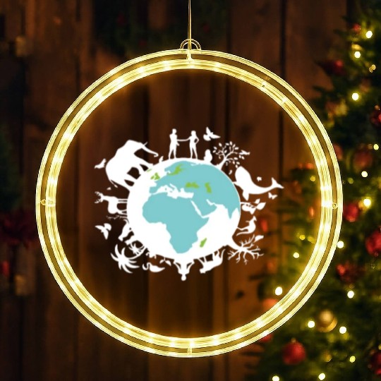 Save Our Home Earth Protection Support LED Christmas Window Lights