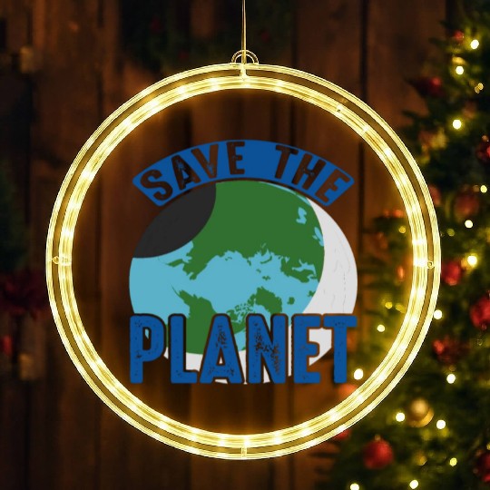Save The Planet Earth Protection Support LED Christmas Window Lights