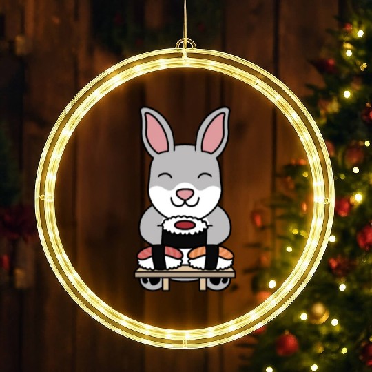 Sushi Lover Rabbit LED Christmas Window Lights