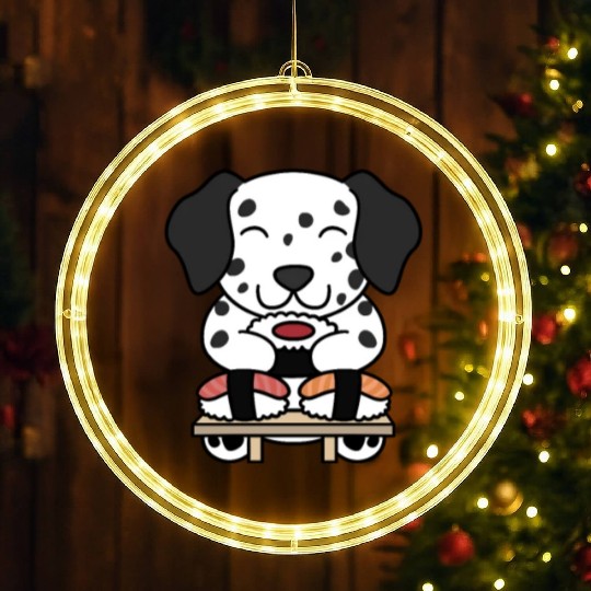 Sushi Lover Dalmatian LED Christmas Window Lights