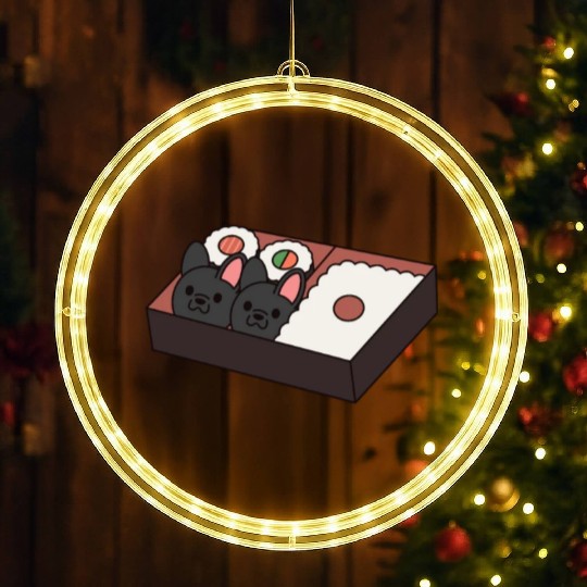 Sushi Bento Box French Bulldog LED Christmas Window Lights